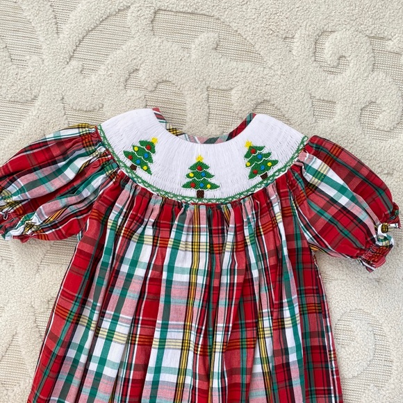 Jack & Jill Smocked Plaid Bishop Dress - Picture 10 of 12